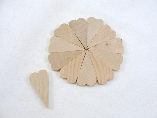 12 Small primitive wood hearts 1 1/2 inch (1.5) long 3/16 thick – Craft  Supply House
