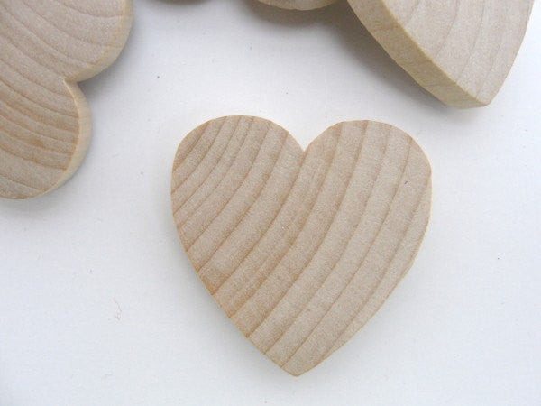 1-1/2 Puffy Wood Heart Cutout, 1/4 Thick