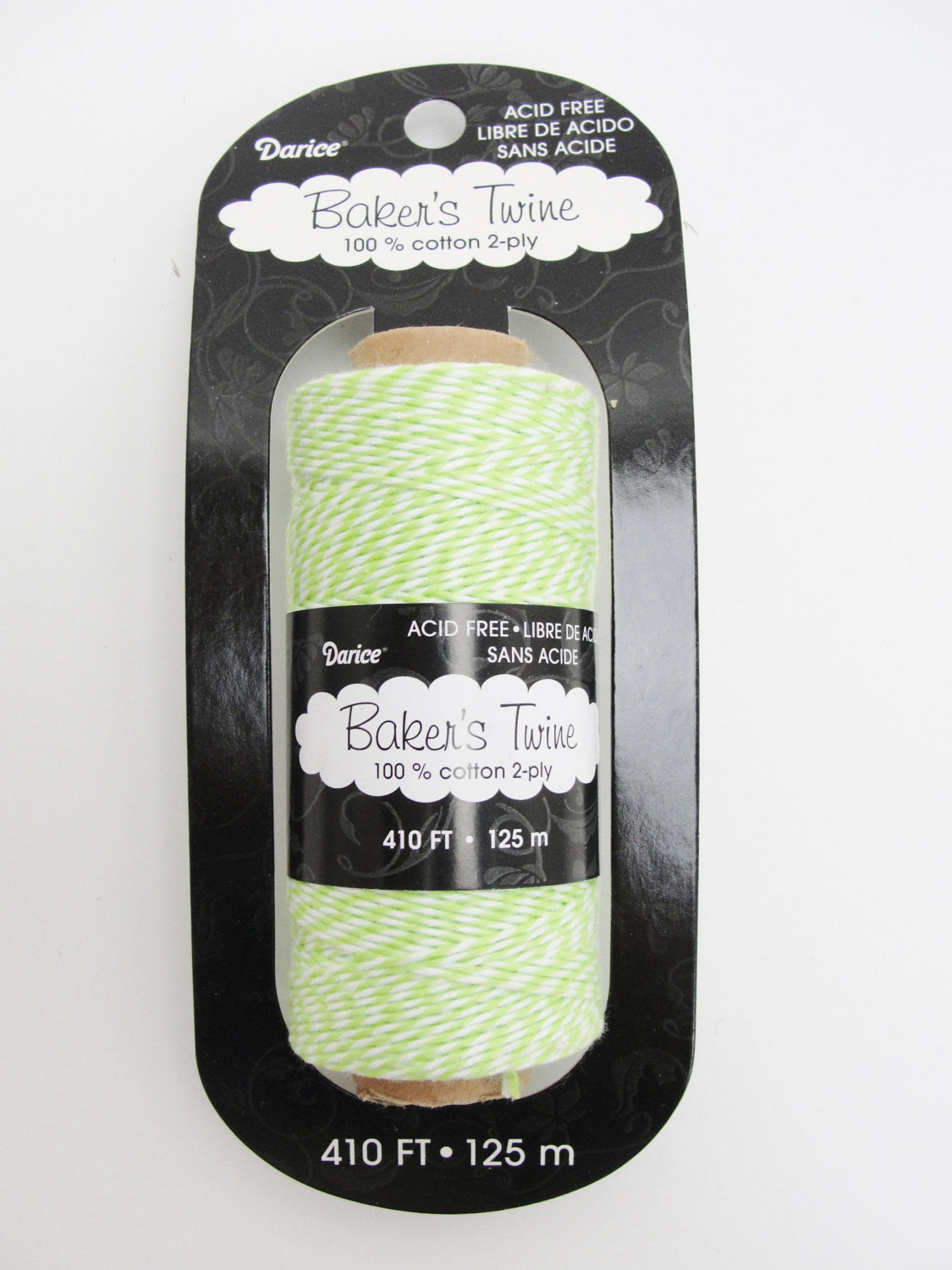 Lime green and white baker's twine, 410 feet, 136 yards – Craft
