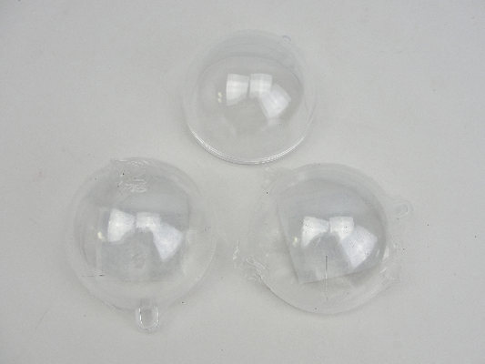 Plastic fillable 2-part round ornament set of 3 choose your size