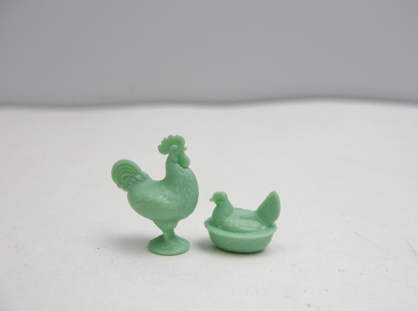Dollhouse miniature rooster and hen set choose your color