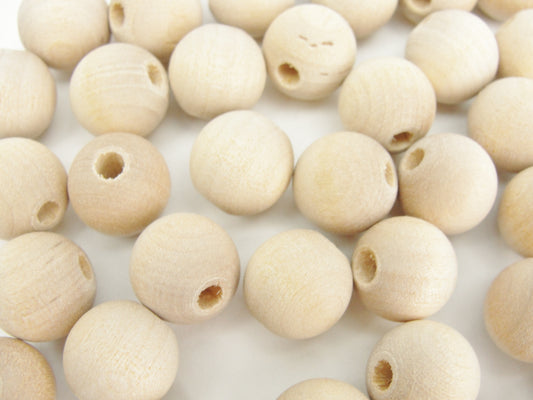 X Large Round Unfinished Wood Beads 38mm 1.5 Inch 2 Pieces -  Israel