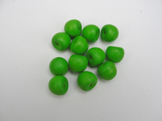 Miniature wooden green or unfinished apples set of 12