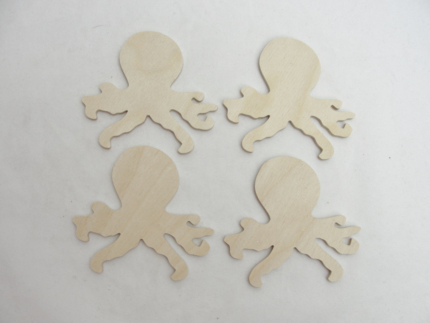 Octopus cutouts set of 4 - Wood parts - Craft Supply House