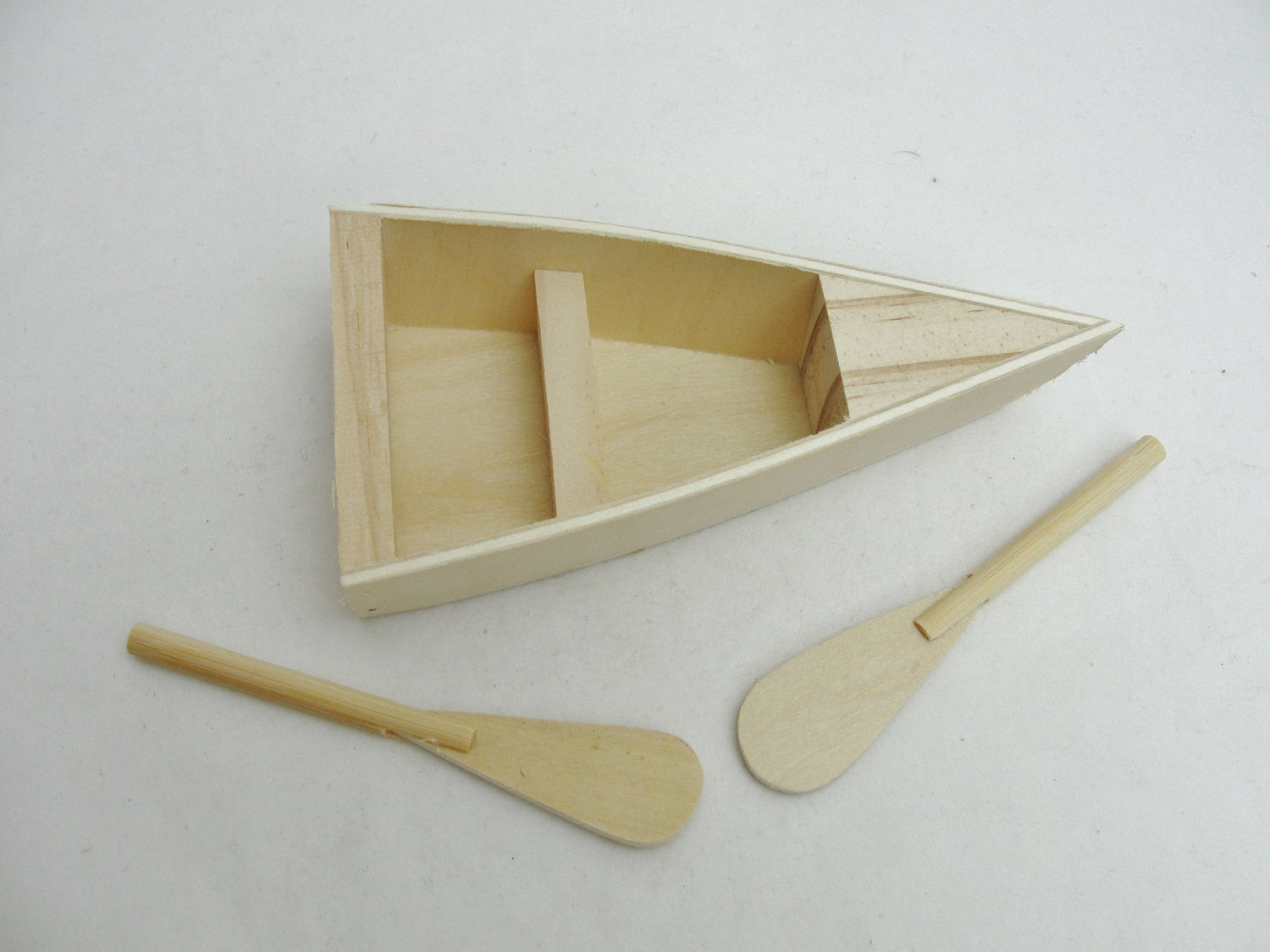 Small wooden rowboat with 2 oars - Wood parts - Craft Supply House