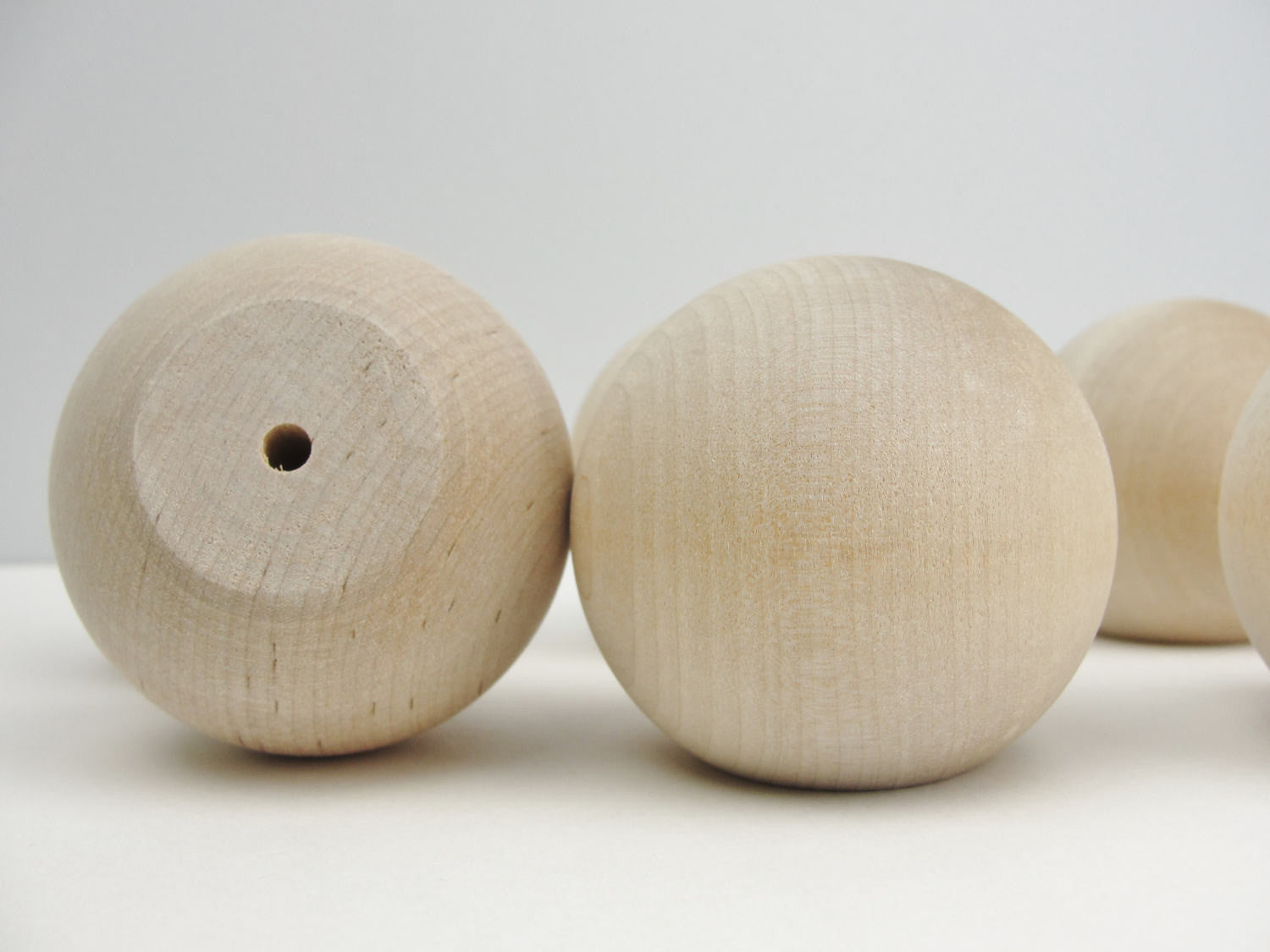 2-1/2 inch Wooden Balls, Bag of 2 Unfinished Natural Hardwood