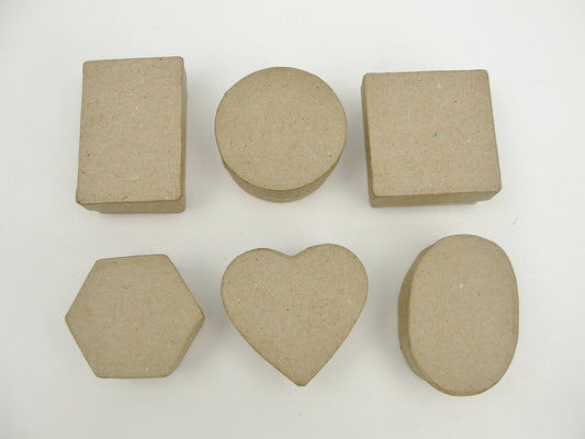 Micro gift boxes set of 4, choose your shape - Paper Mache - Craft Supply House