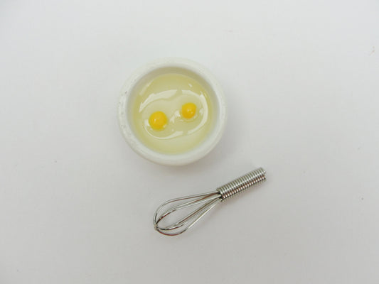 Dollhouse miniature bowl of eggs and whisk - Miniatures - Craft Supply House