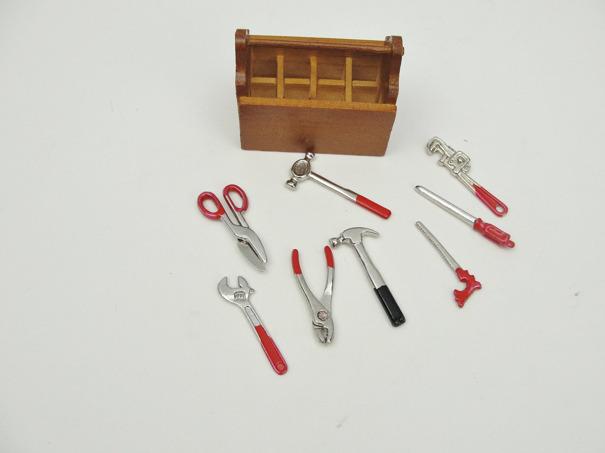 Dollhouse Miniature Set of 7 Shop Tools in Metal