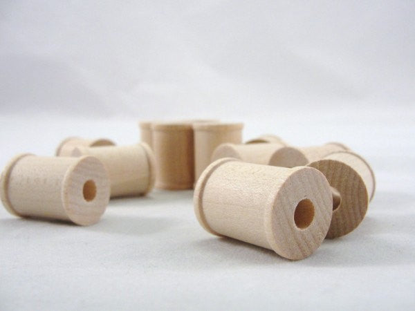 Little wooden spools 1 inch set of 12 – Craft Supply House