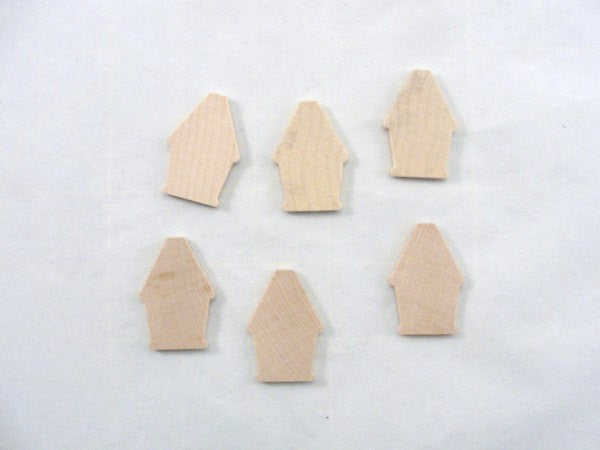 Miniature thin wooden Lark birdhouse set of 6 - Wood parts - Craft Supply House