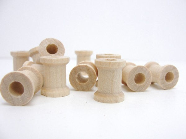 Miniature wooden spools 5/8 inch set of 12 – Craft Supply House