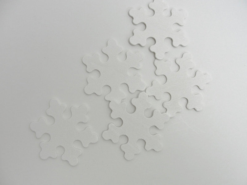 Wooden snowflake white 3" set of 5 - Wood parts - Craft Supply House