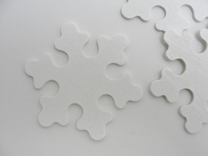 Wooden snowflake white 3" set of 5 - Wood parts - Craft Supply House