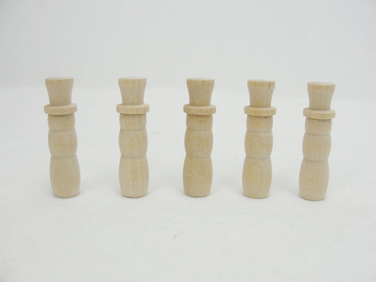 Mini Wooden skinny Snowman 1 9/16" tall set of 5 - Wood parts - Craft Supply House