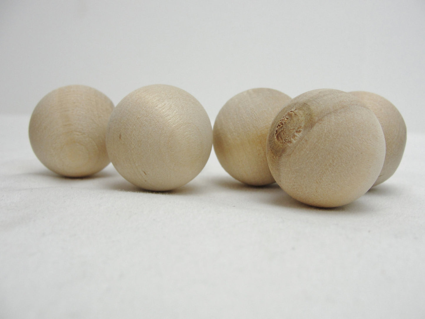 Wooden Ball 1.75 1 3/4 Solid Wood, 1 3/4 Diameter Ball Set of 6 